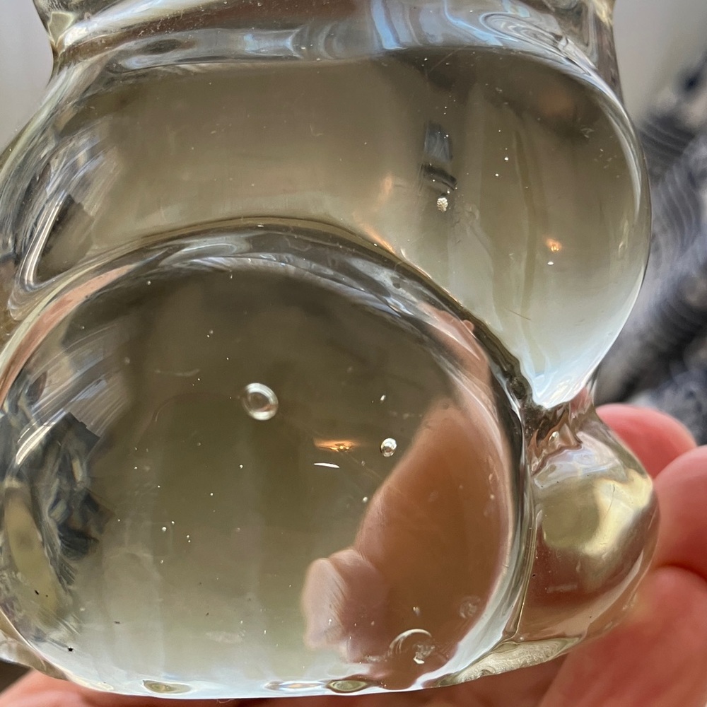 Vintage CLEAR GRAY SMOKEY COLOR Glass Rabbit Figurine (BOWL NOT INCLUDED) - Picture 9 of 13